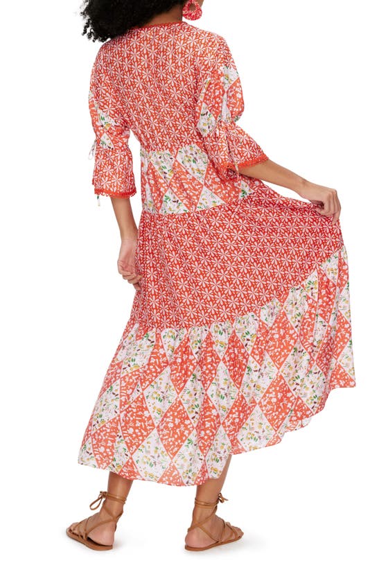 Shop Diane Von Furstenberg Boris Mixed Floral Midi Dress In Star Fruit Print/ Ditzy Fruits