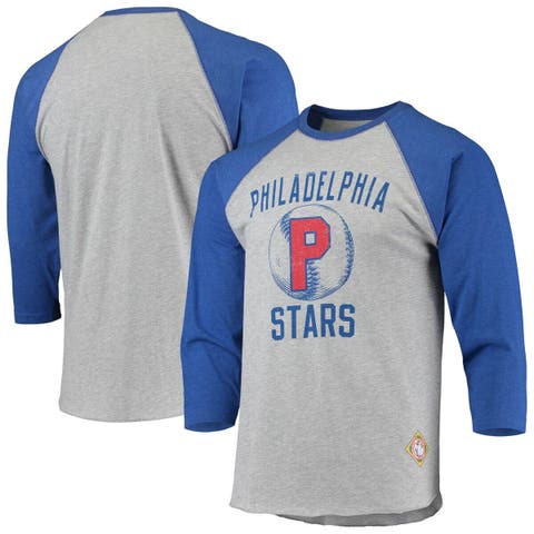 Men's Fanatics Branded Blue St. Louis Cardinals Cooperstown Collection True  Classics Logo Raglan Tri-Blend 3/4-Sleeve T-Shirt