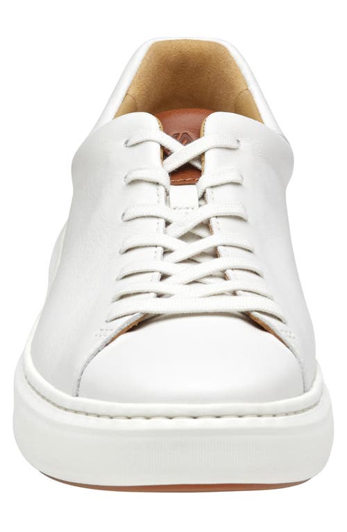 Johnston & Murphy Anders Sneaker In White Full Grain