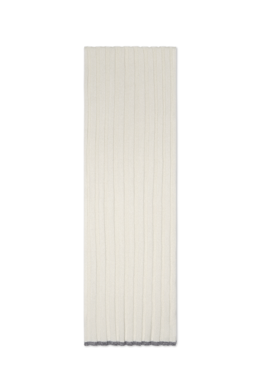 Shop Brunello Cucinelli Cashmere Rib Knit Scarf In Off-white