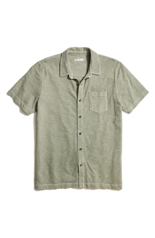 Shop Marine Layer Cotton Slub Button-up Shirt In Vetiver