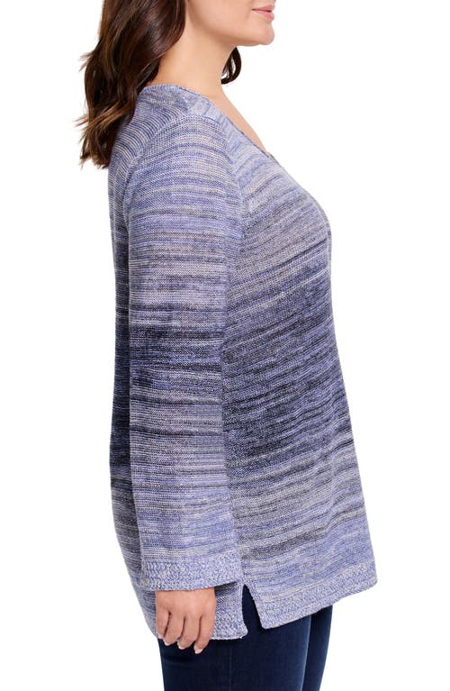 Shop Nic + Zoe Nic+zoe Hazy Shades Linen Blend Sweater In Purple Multi