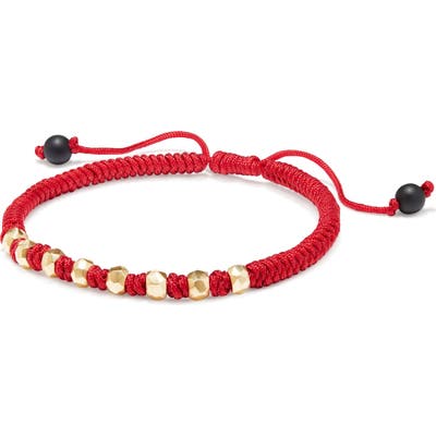 David Yurman Dy Fortune Woven Bracelet With Black Onyx In 18K Gold