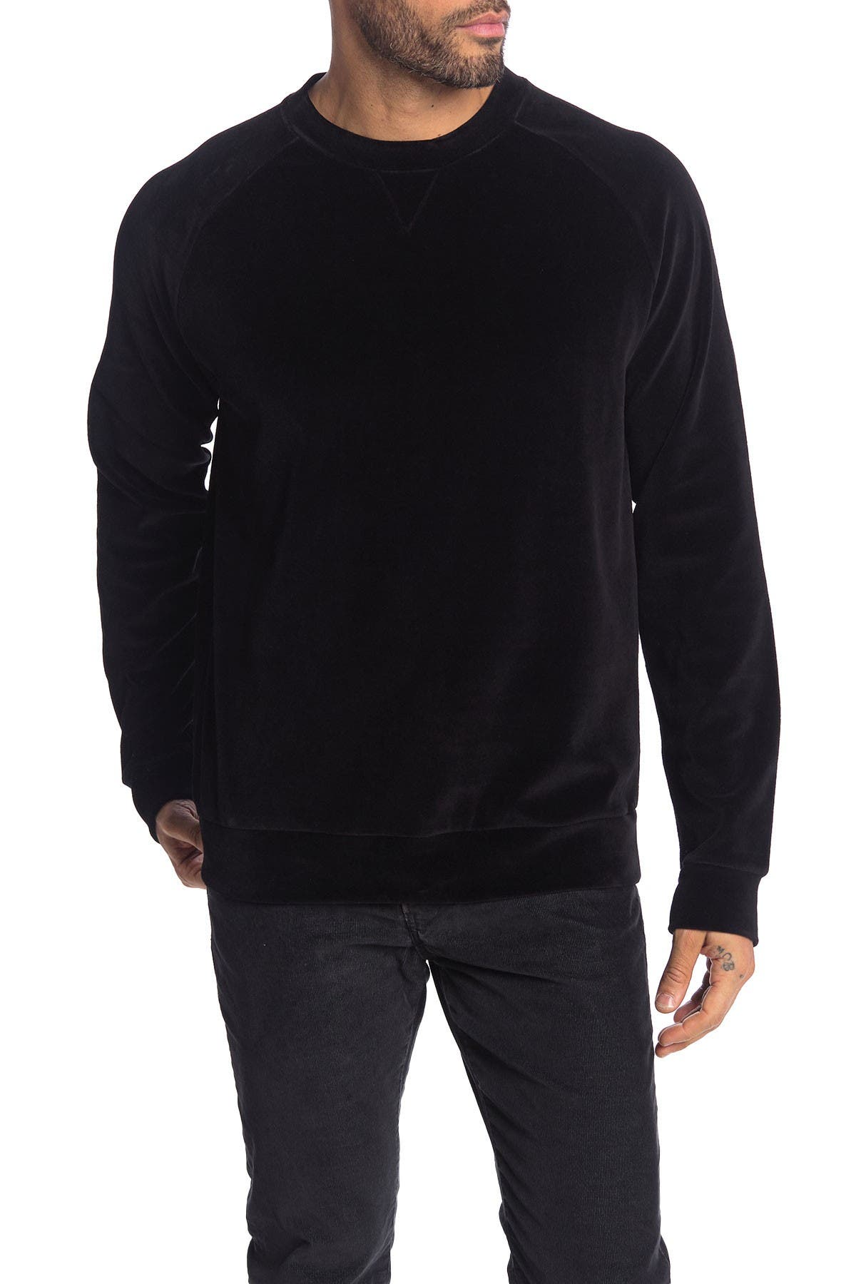 boss velour crewneck sweatshirt