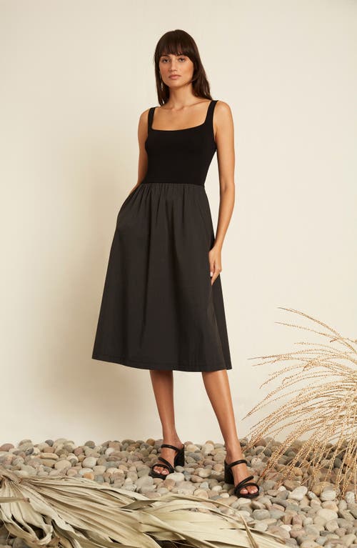 LUXELY LUXELY AURA MIXED MEDIA MIDI TANK DRESS