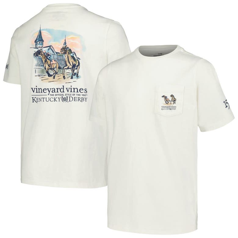Vineyard Vines Kids' Youth  Cream Kentucky Derby 150 Painted Race T-shirt