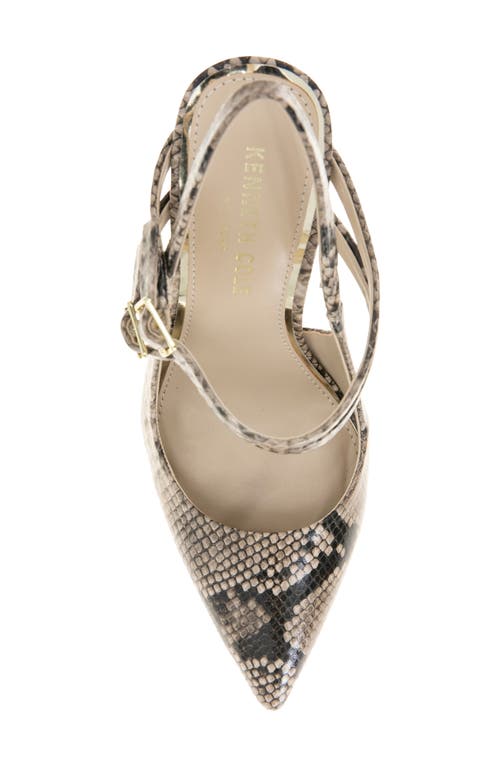 Shop Kenneth Cole Raquel Pointed Toe Slingback Pump In Taupe Snake Print