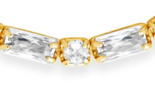 Sterling Forever Georgia Cubic Zirconia Tennis Necklace In Gold