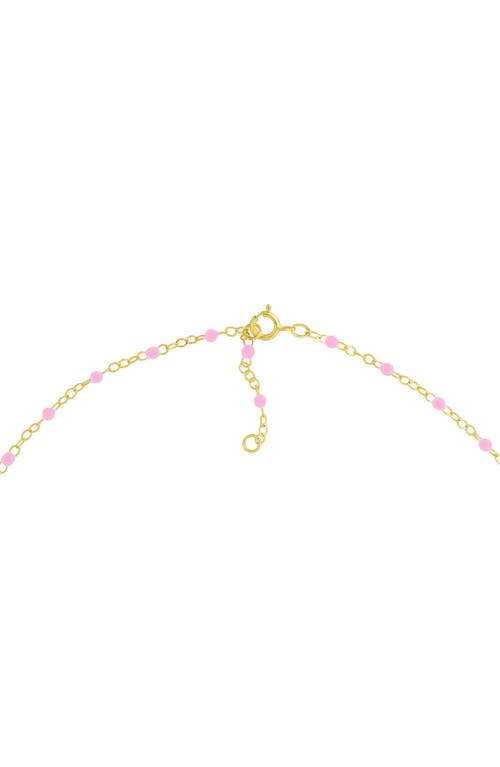 Central Park Enamel Station Chain Anklet In Pink