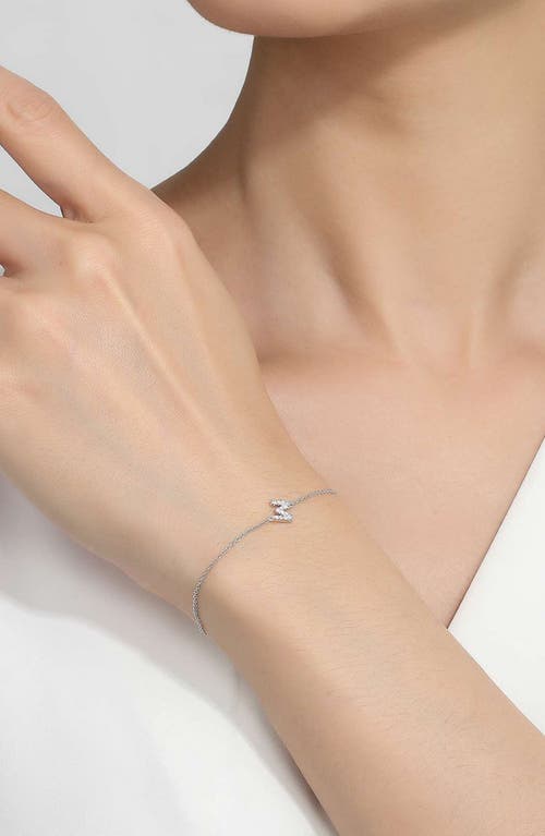 Lafonn Simulated Diamond Pavé Initial Bracelet In Silver/white M