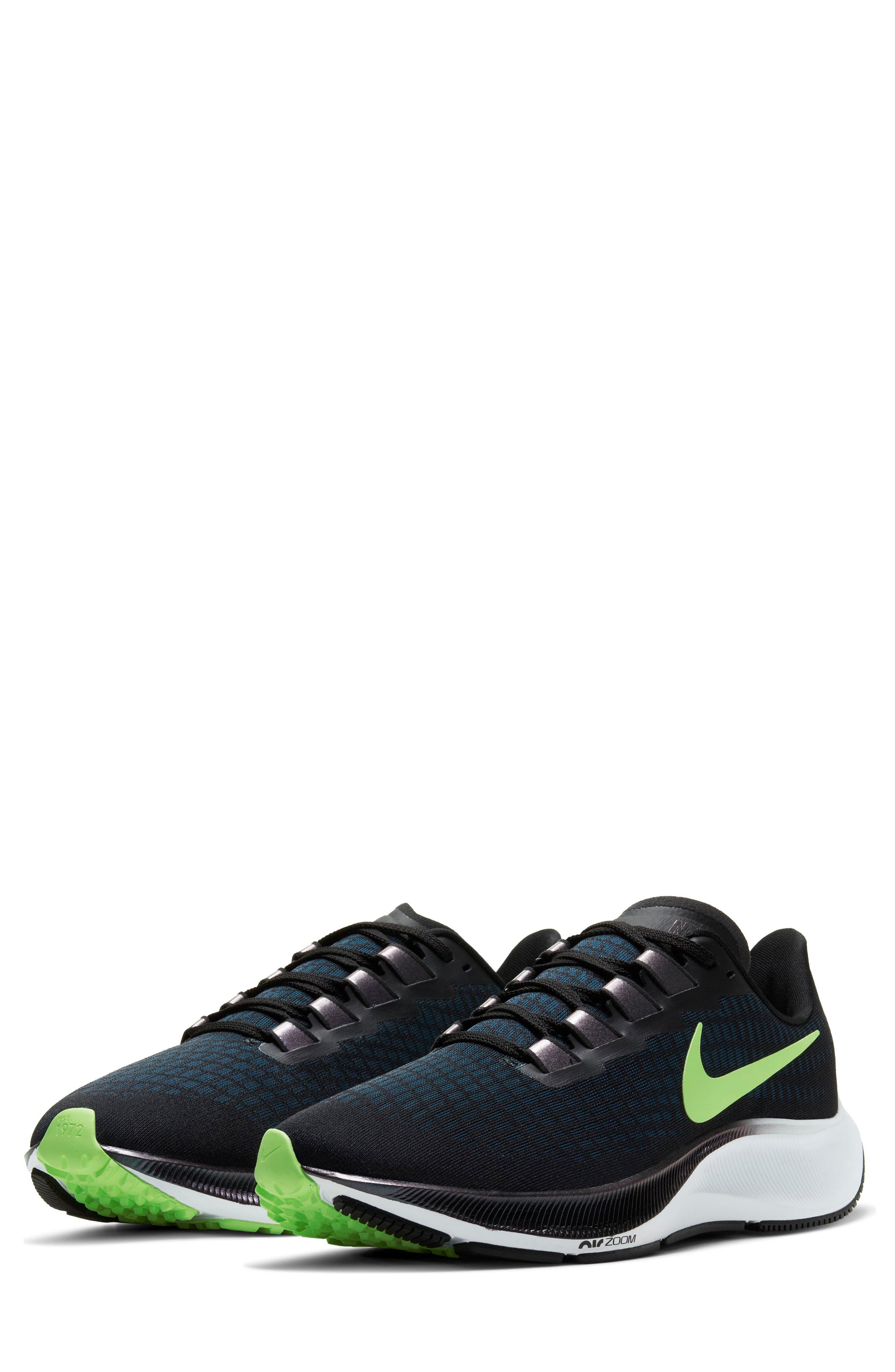 black and green nike sneakers