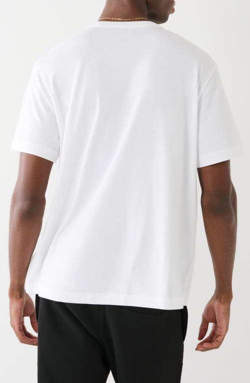 Shop True Religion Brand Jeans Register Logo Cotton Graphic T-shirt In Jet Black/white