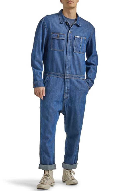 Lee Loose Fit Denim Coveralls in Mid Wash