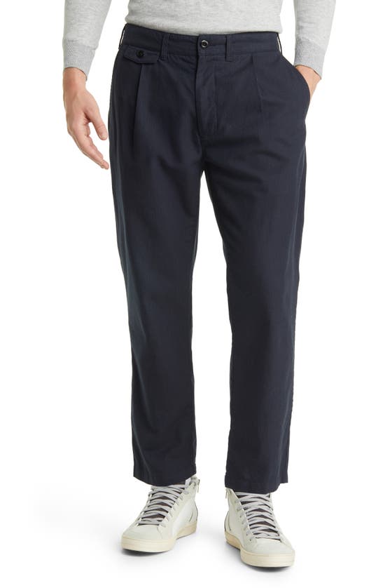 Rails Marcellus Pinstripe Stretch Pleated Pants In Black