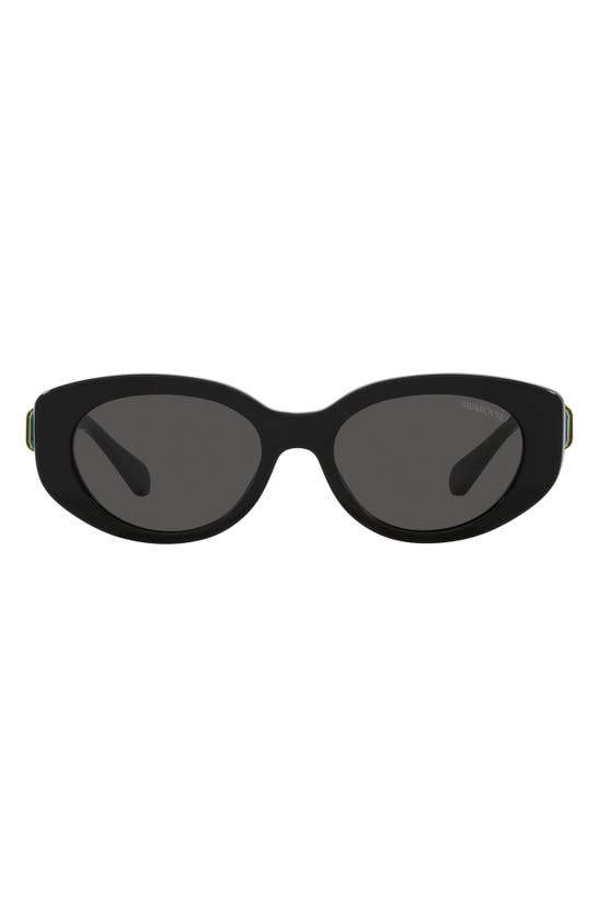 Swarovski 53mm Oval Sunglasses In Dark Grey