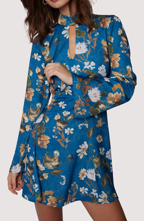 Shop Lost + Wander Rentas Garden Long Sleeve Dress In Blue Floral Multi