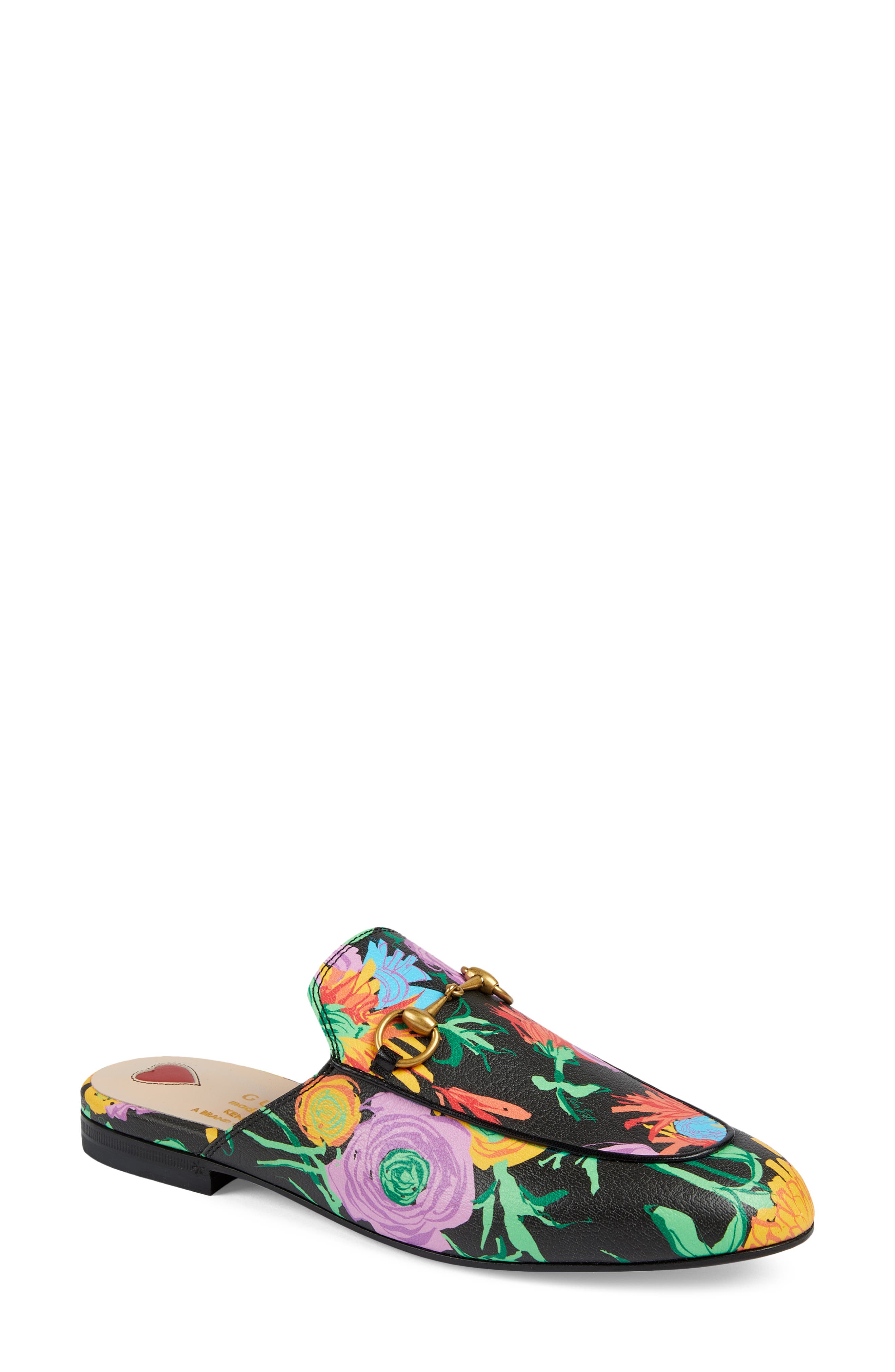 Gucci blue best sale floral slides