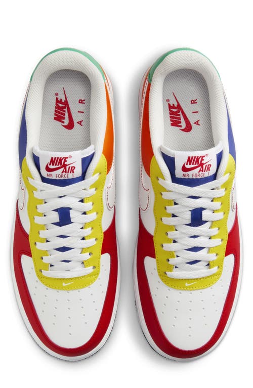 Shop Nike Air Force 1 '07 Lv8 Sneaker In Red/deep Royal Blue/yellow