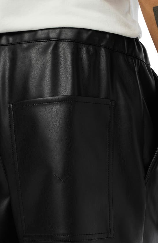 Shop Hudson Faux Leather Drawstring Shorts In Black