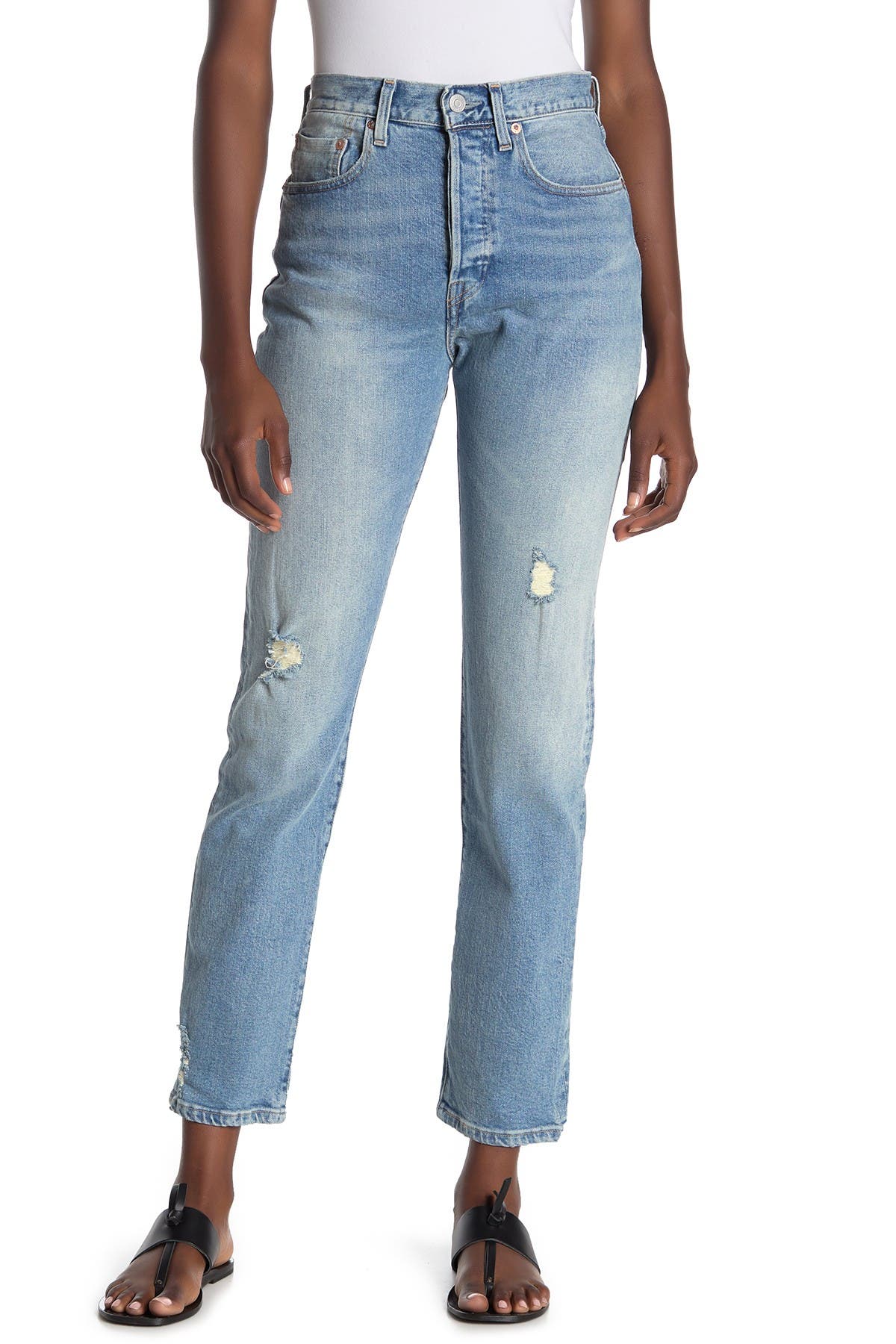 levi high waisted distressed jeans