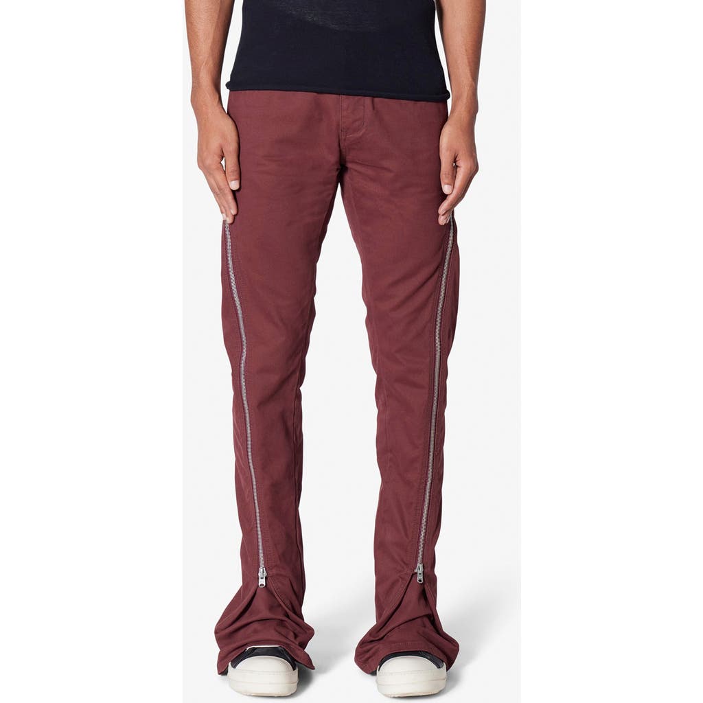 Mnml D519 Zip Flare Leg Jeans In Red