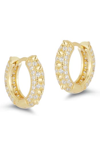 Glaze Jewelry Cz Pavé Huggie Hoop Earrings In Gold