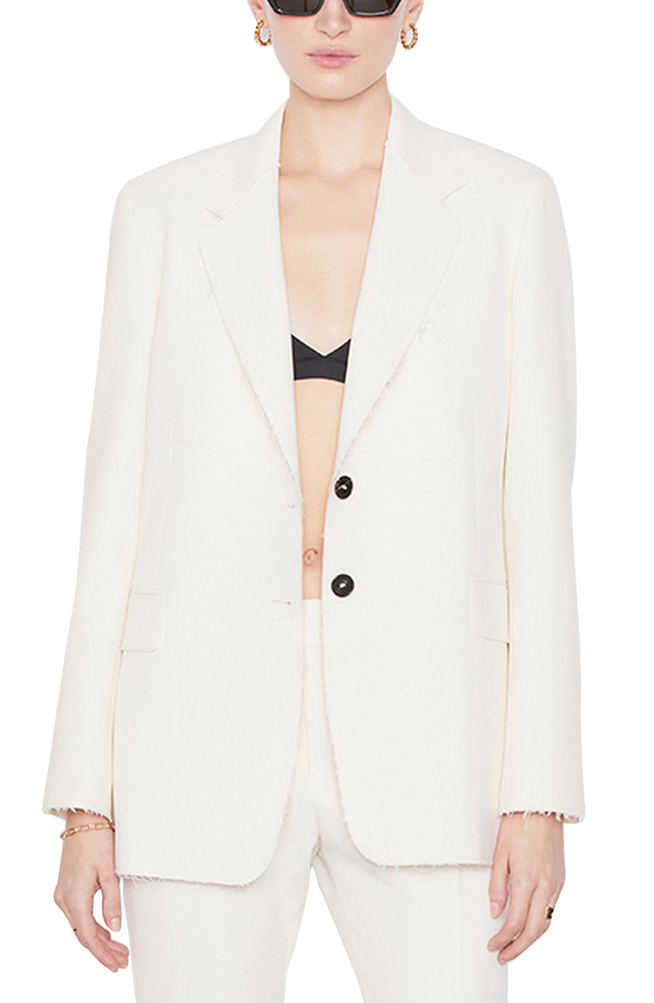 oversized off white blazer