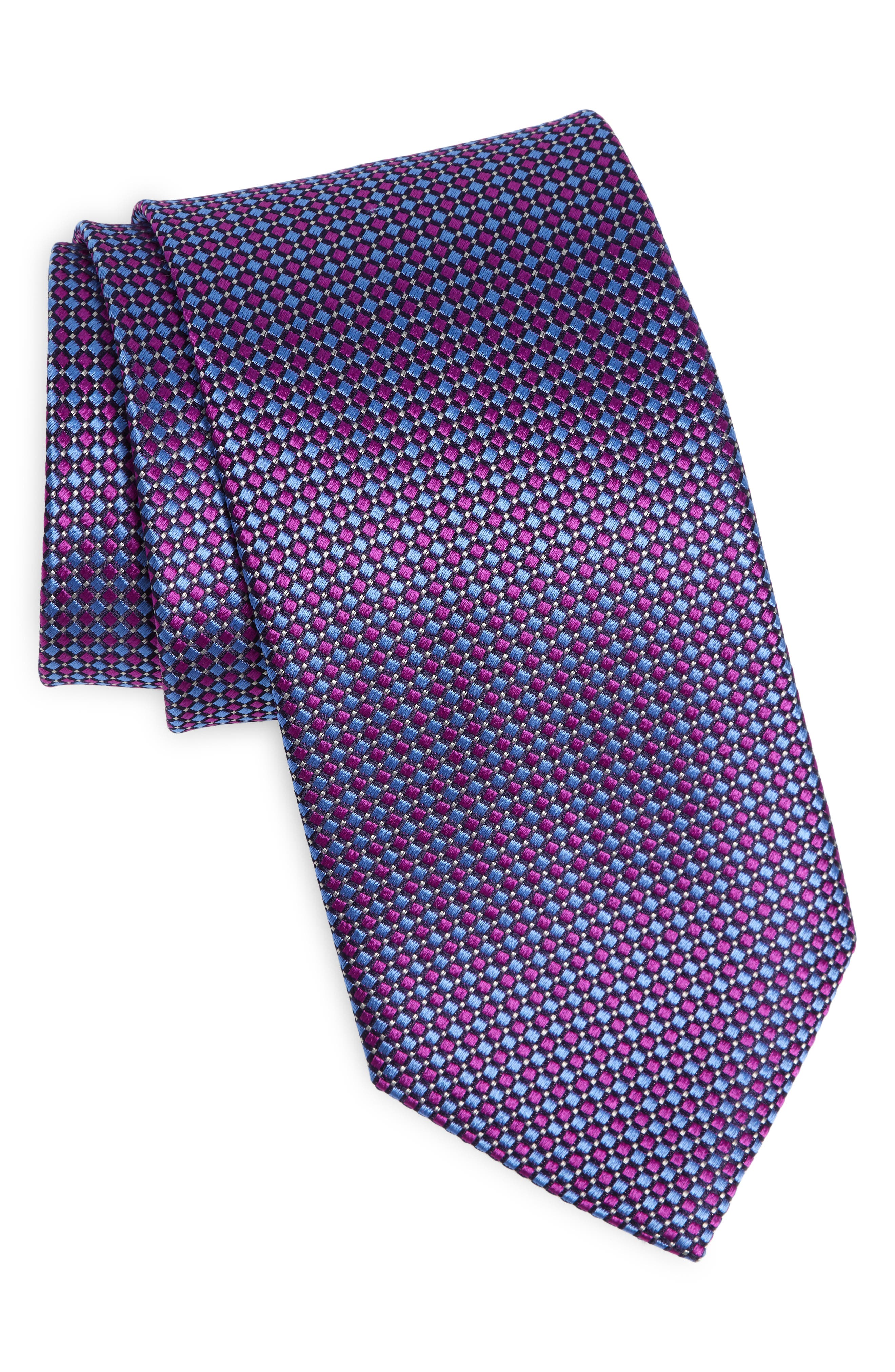 David Donahue Neat Silk Tie in Berry Cover