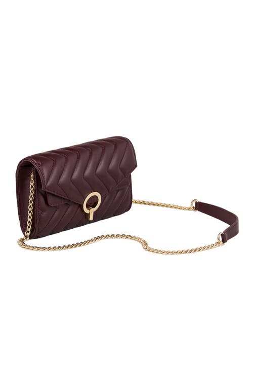 Shop Sandro Leather Crossbody Clutch Bag In Bordeaux