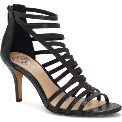 Vince Camuto Petronia Asymmetrical Cage Sandal- Black