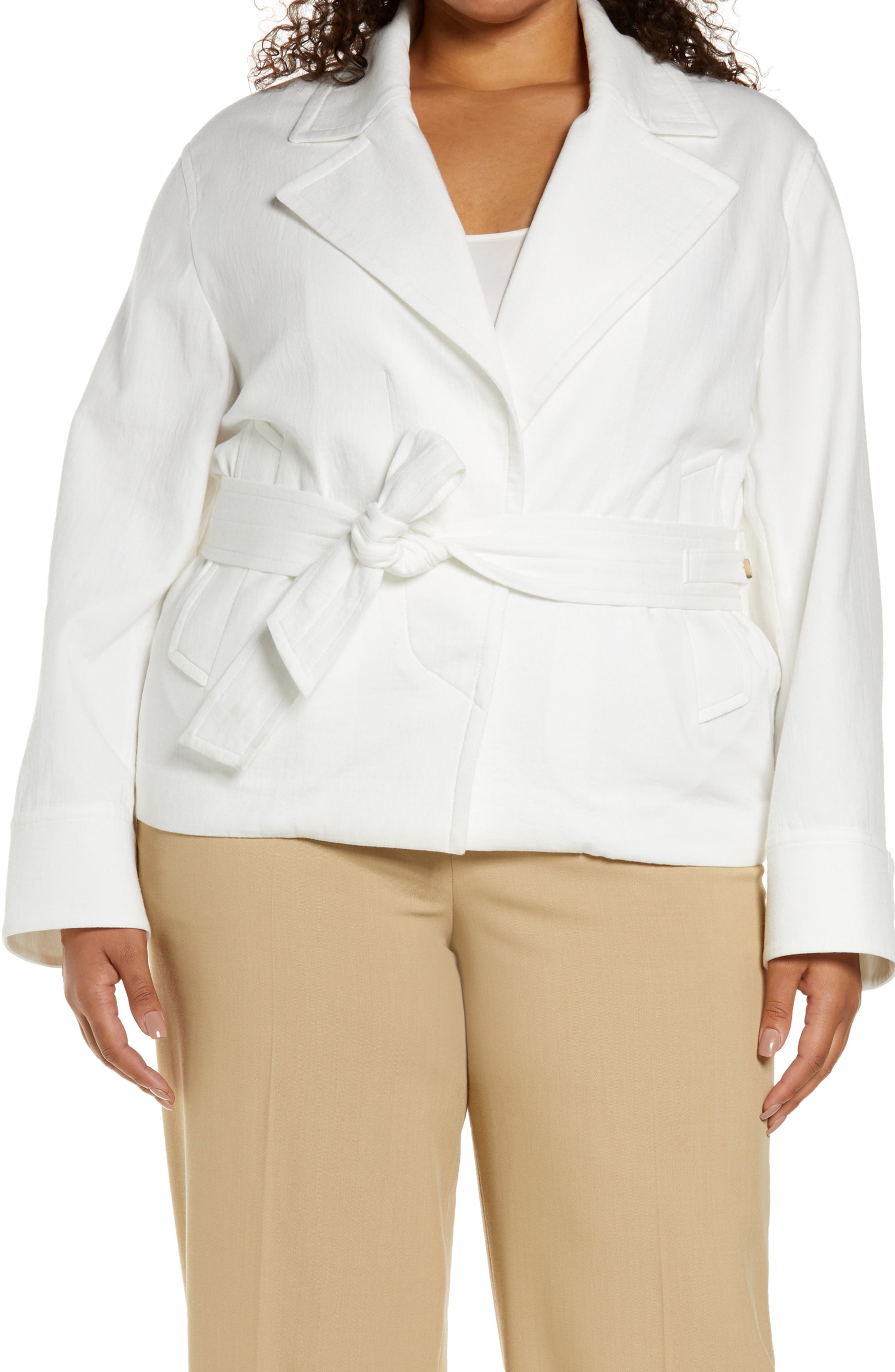Vince Casual Crop Cotton Jacket In Off 