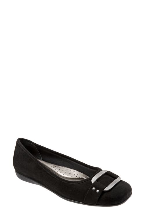 Trotters Sizzle Signature Flat - Multiple Widths Available Black Suede at Nordstrom,