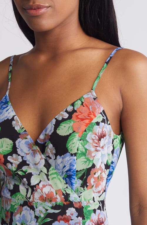 Shop Lulus Effortless Energy Tiered Ruffle Maxi Dress In Black/blue/green