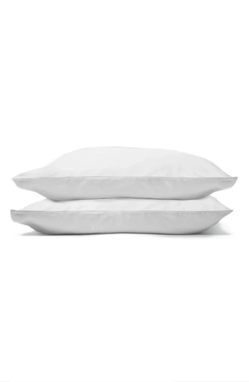Sijo Set Of 2 400 Thread Count Organic Cotton Percale Pillowcases In Snow