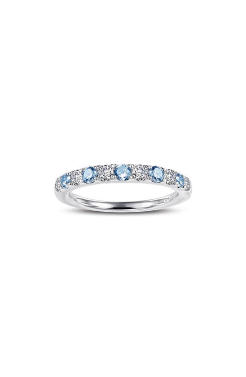 Lafonn Simulated Diamond Birthstone Band Ring in December - Blue/Silver