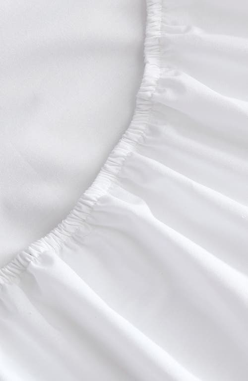 NAUTICA NAUTICA 200 THREAD COUNT SOLID COTTON PERCALE FITTED SHEET 