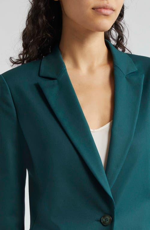 Shop Emporio Armani Cotton Blend Couture One-button Blazer In Dark Green