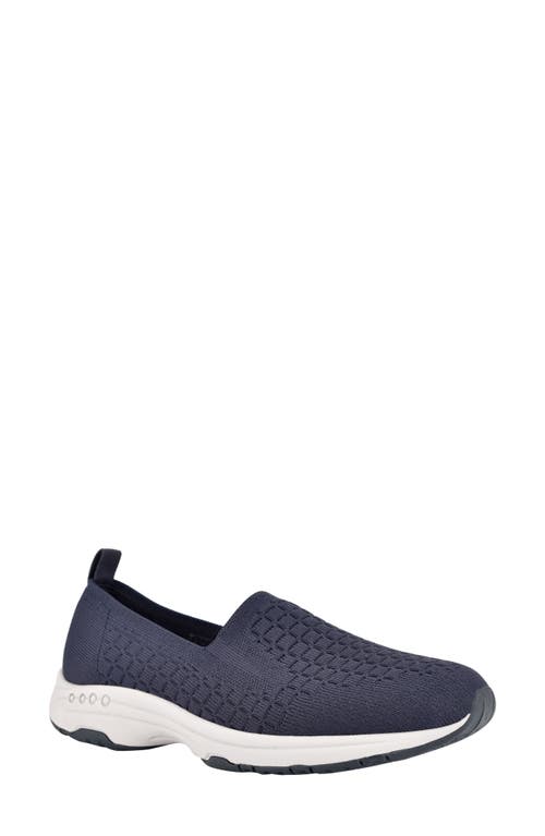 Easy Spirit Women's Tech Round Toe Casual Slip-on Flats Women's Shoes In Navy/navy Fabric