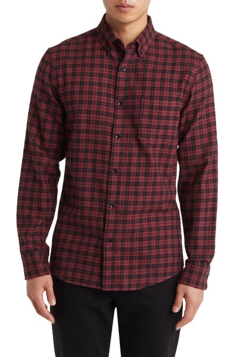 Marcus Trim Fit Check Flannel Button-Down Shirt