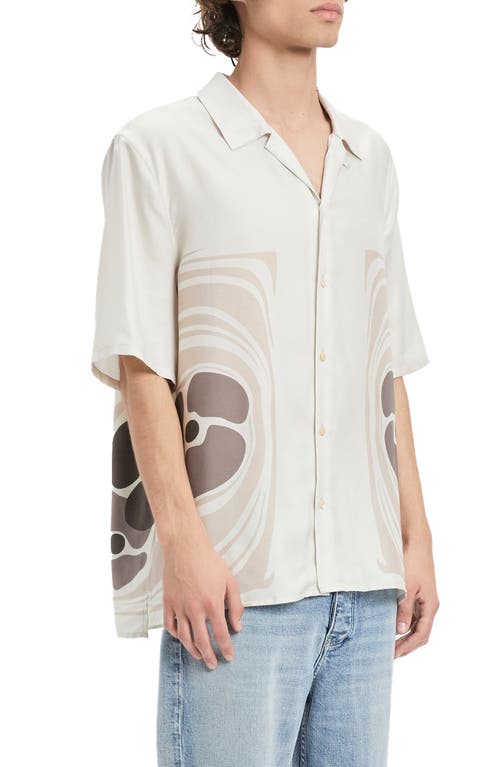 Shop Vayder Montague Oversize Camp Shirt In Silver Taupe