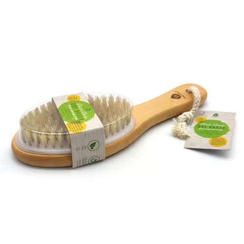 Pursonic Bath Body Brush With Lotus Wooden Handle In Ivory