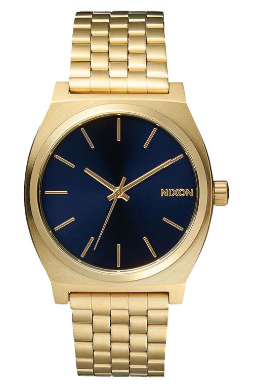 Nixon The Time Teller Bracelet Watch, 37mm In All Light Gold/cobalt
