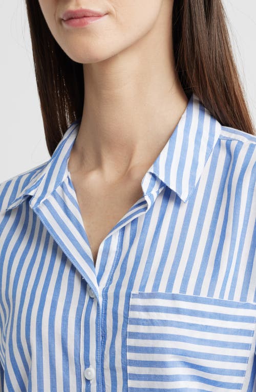 BEACHLUNCHLOUNGE BEACHLUNCHLOUNGE CANDY STRIPE COTTON BLEND BUTTON-UP SHIRT
