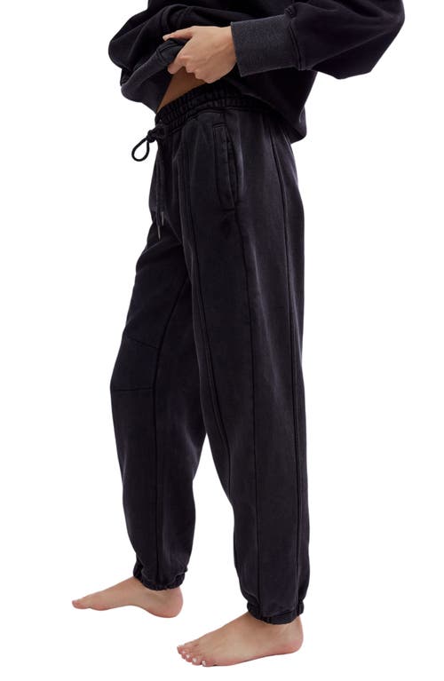 Shop Free People Sprint To The Finish Seamed Sweatpants In Black