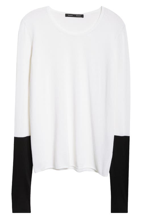 Shop Proenza Schouler Lewis Colorblock Organic Cotton & Mulberry Silk Sweater In White Multi