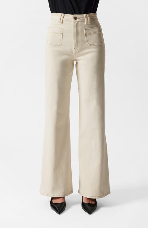 Shop & Other Stories High Waist Flare Jeans In White Dusty Light