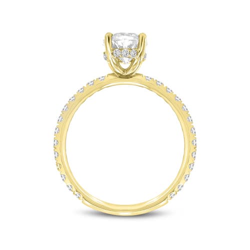 Luvmyjewelry Eliana 14k Yellow Gold Oval Lab Grown Diamond Hidden Halo Engagement Ring In 14k Yellow Gold