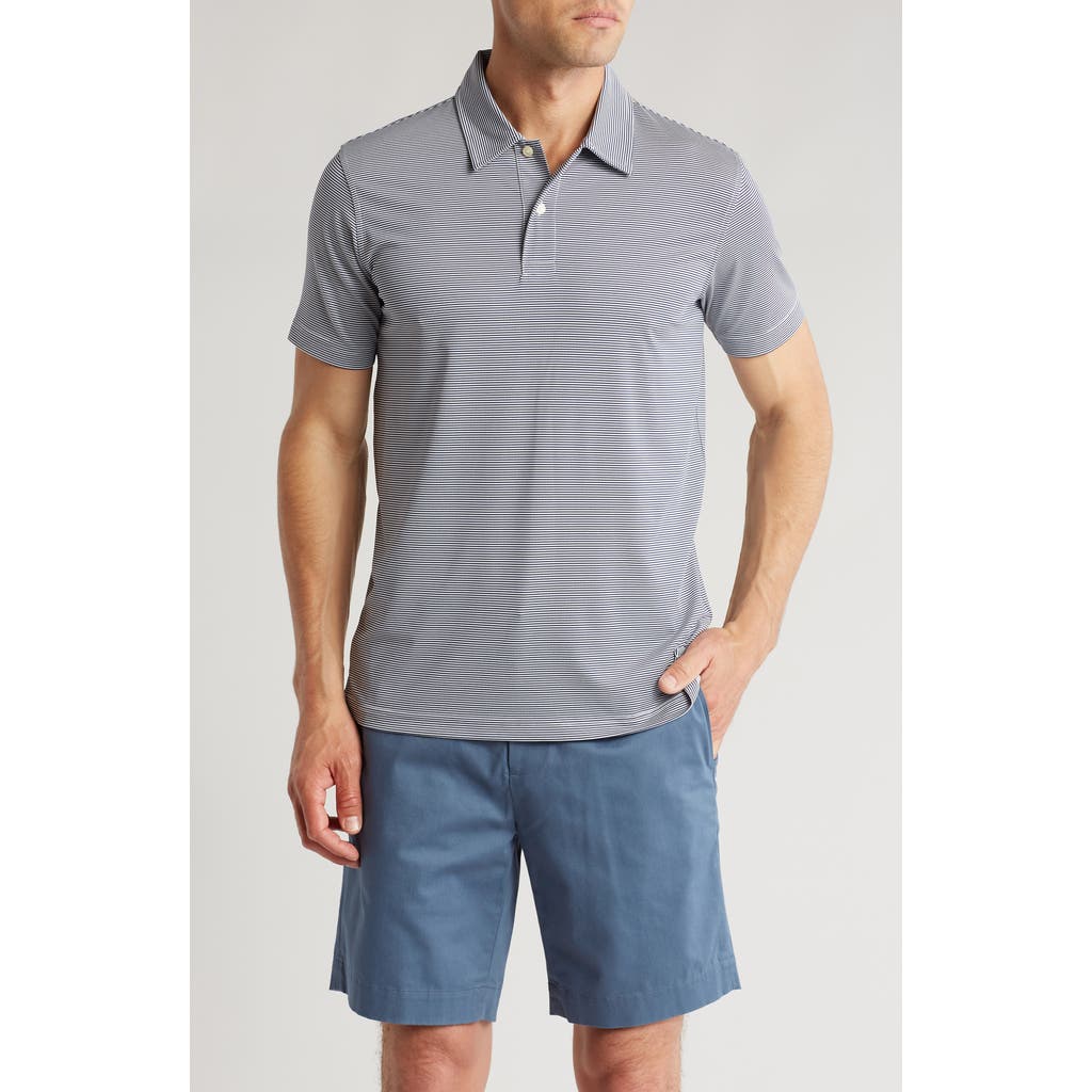 Shop Brooks Brothers Stripe Knit Golf Polo In Navy