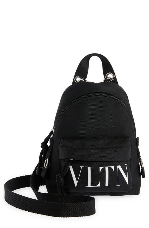 Valentino Garavani Black Small 'vltn' Messenger Bag In 0ni Nero/bianco