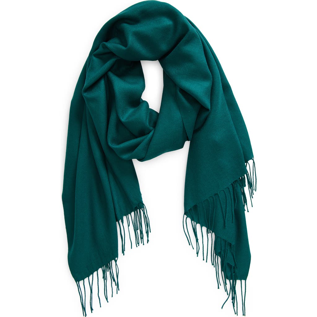 Nordstrom Tissue Weight Wool & Cashmere Scarf In Green Storm